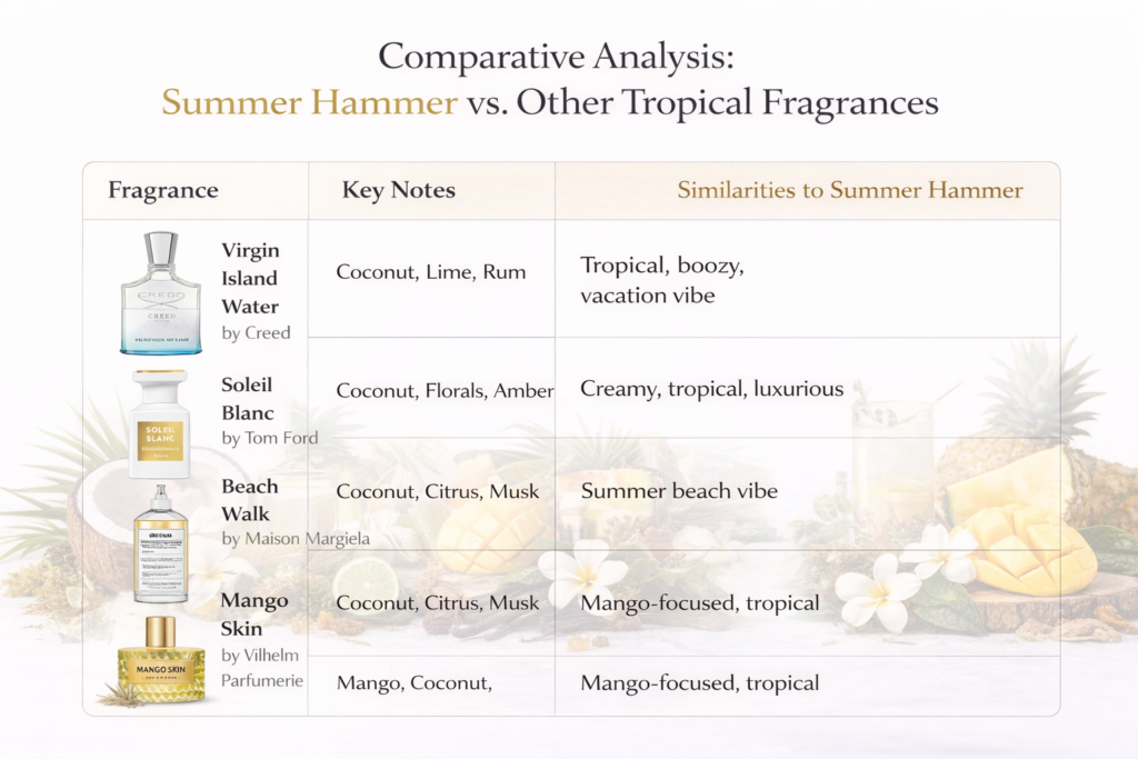 Comparative Analysis Summer Hammer vs. Other Tropical Fragrances